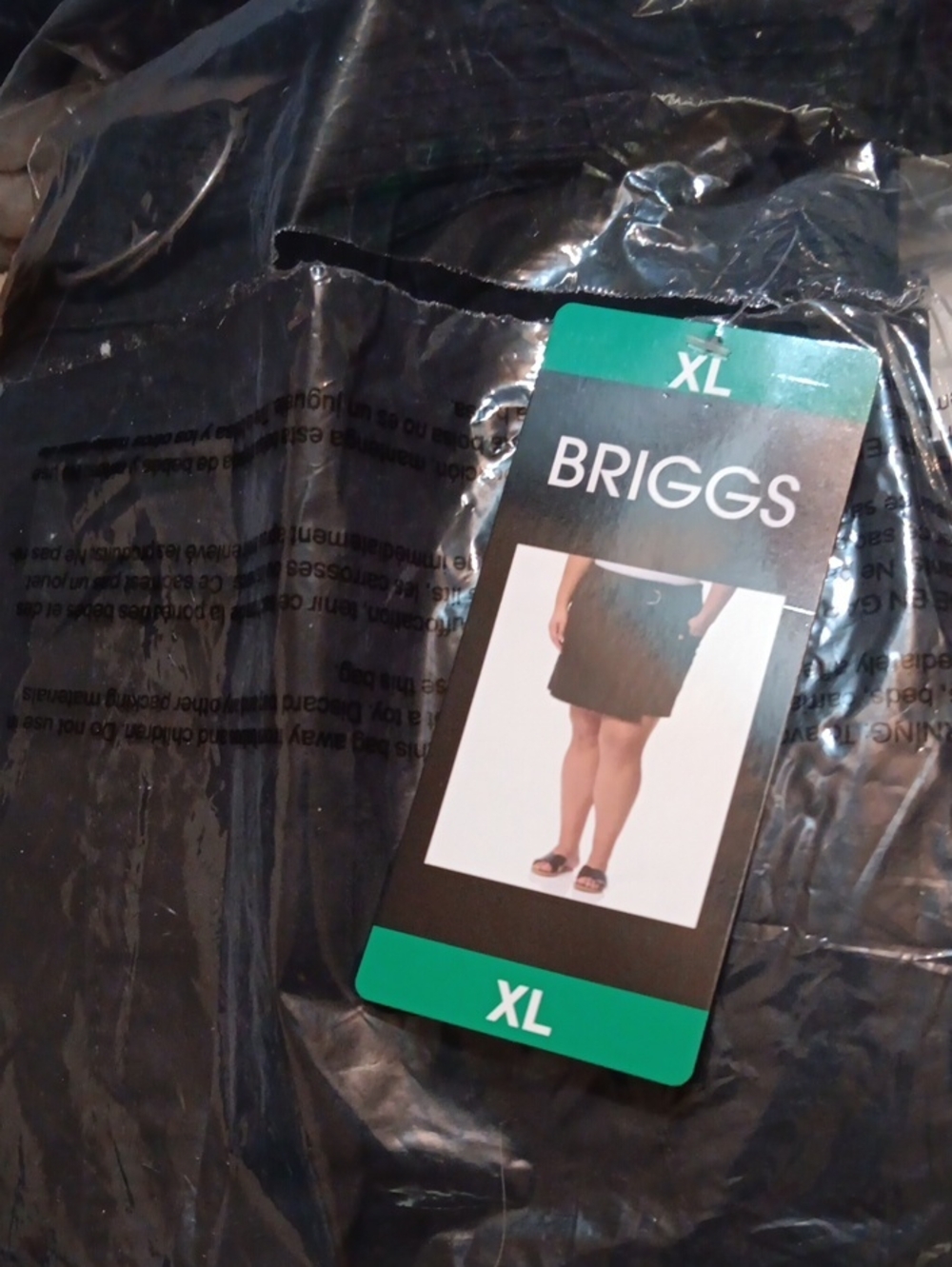Briggs New York Black Mini Skirt Wuth Built In Shorts - XL